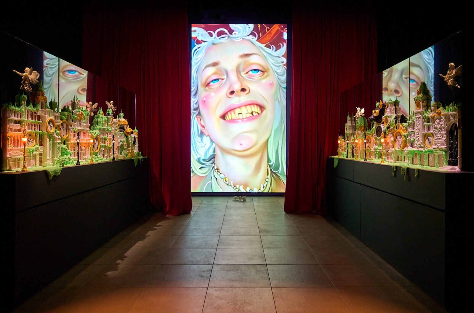 Rachel Maclean, They’ve Got Your Eyes (2026). Installation view at FACT Liverpool. Photography by Rob Battersby