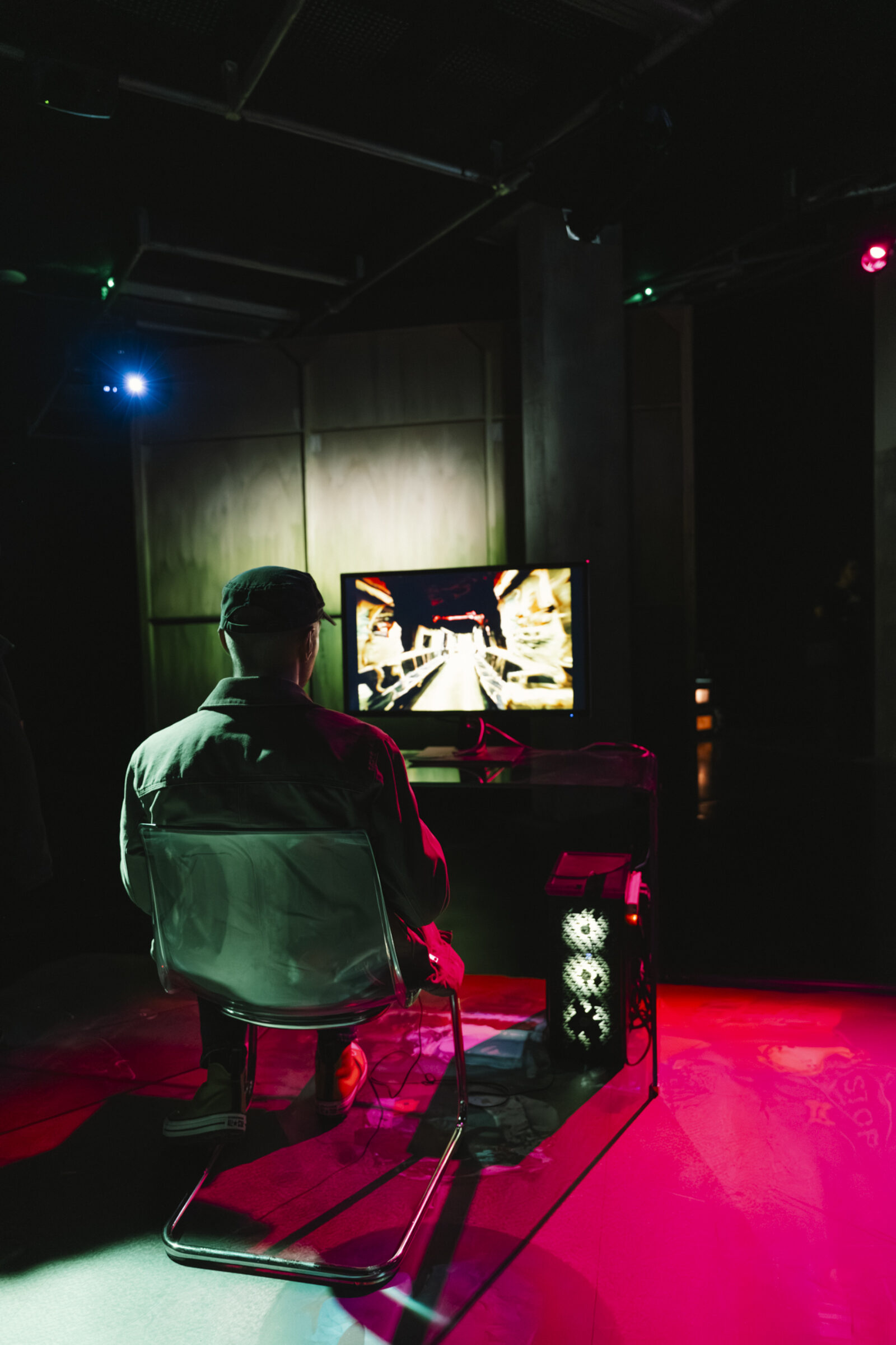 Gavin Gayagoy, Doomscroll_1 (2025). Installation view at FACT Liverpool. Courtesy the artist. Photography by Kieran Irvine.