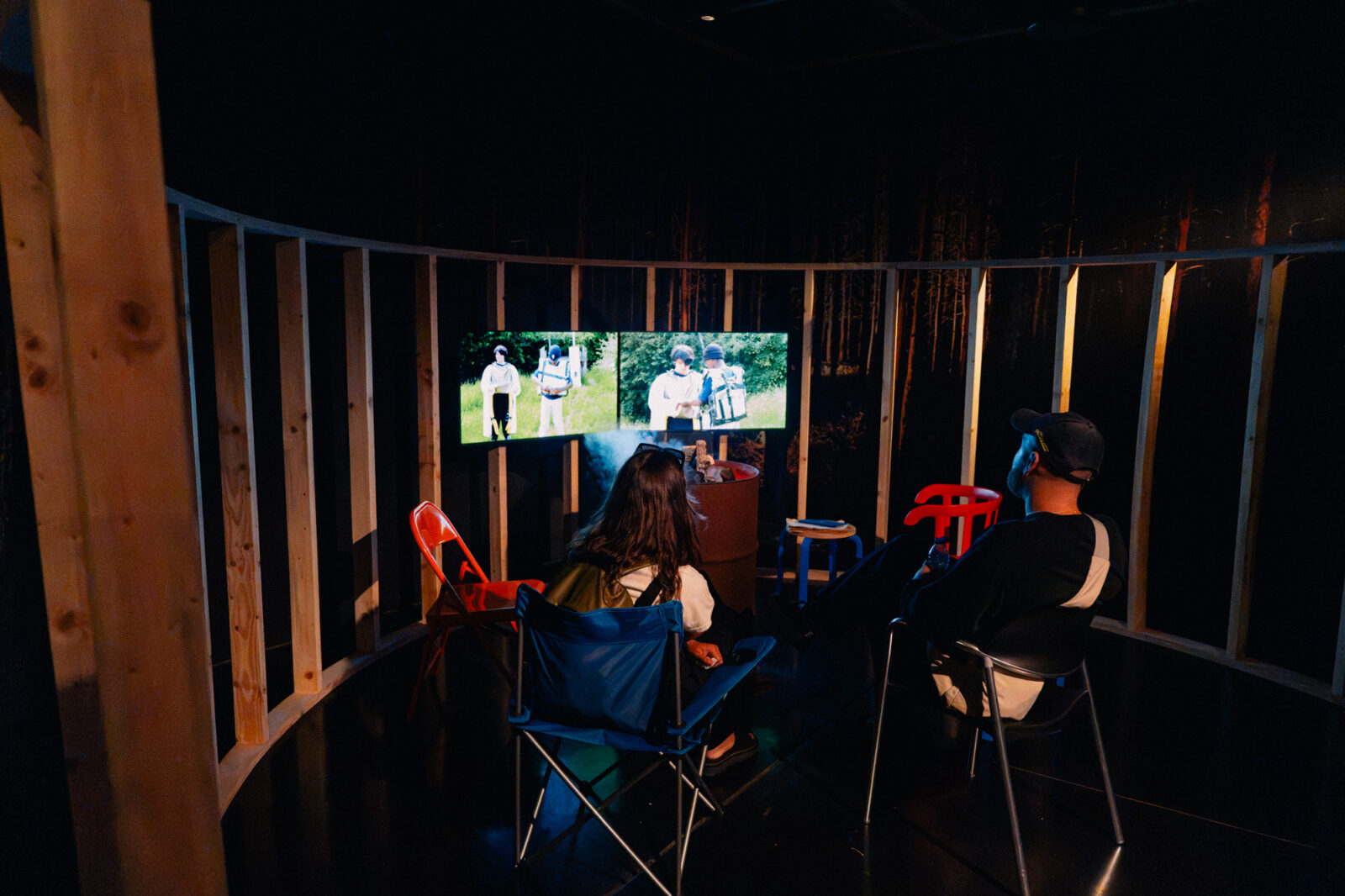 Sahjan Kooner, (darkforest) The Zone of Ghosts (2026). Installation view at FACT Liverpool. Photography by Kieran Irvine