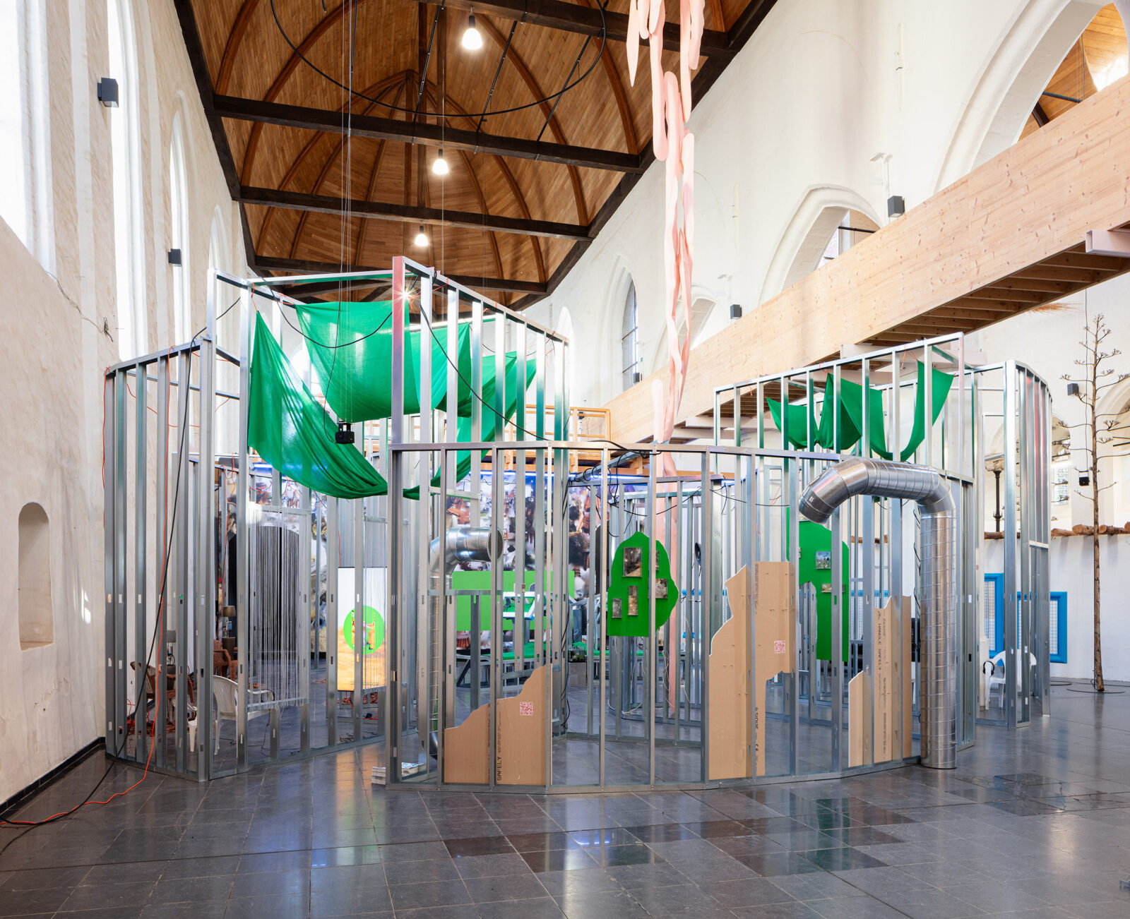 Sahjan Kooner, dankEconogy1_ALIENVillage (2023). Installation view at Eastside Projects, Birmingham. Courtesy the artist and Eastside Projects, Birmingham. Photography by Stuart Whipps