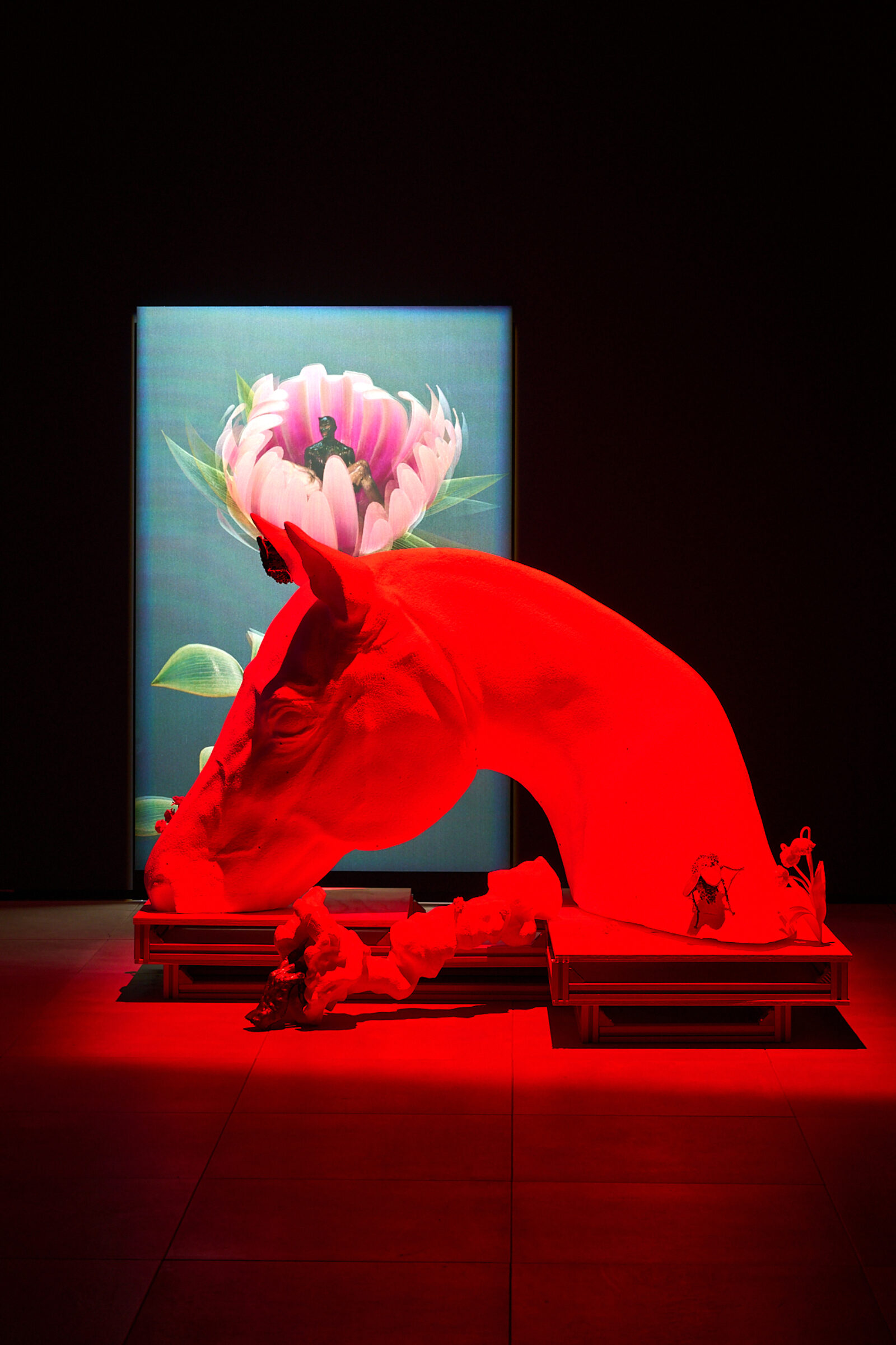 Bassam Issa Al-Sabah, THE MISSION IS THE END, THE END IS ALL I WANT! (2025). Installation view at FACT Liverpool. Photography by Rob Battersby.