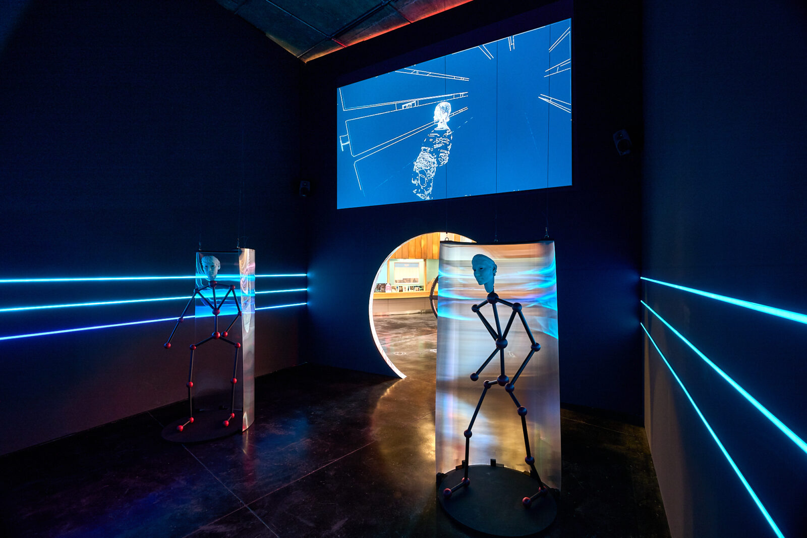 Nina Davies, MEET ME IN THE DIGITAL TWIN (2025). Installation view at FACT Liverpool. Photography by Rob Battersby.