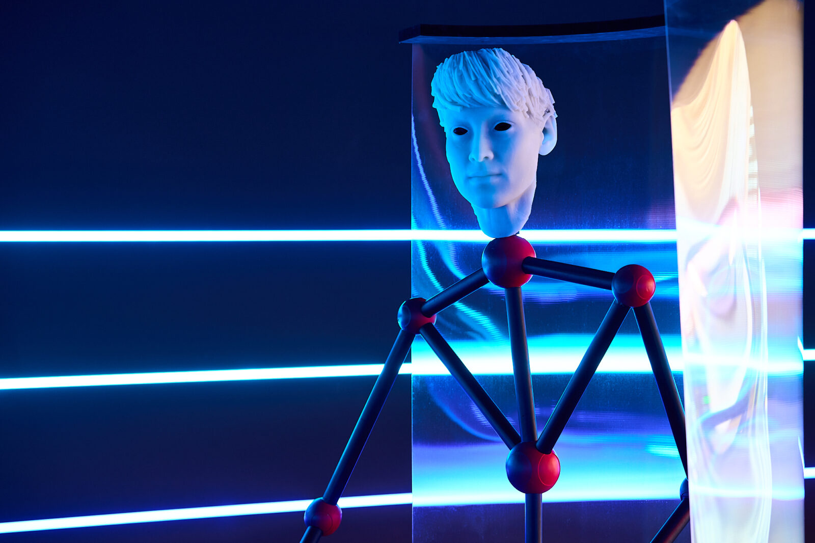 Nina Davies, MEET ME IN THE DIGITAL TWIN (2025). Installation view at FACT Liverpool. Photography by Rob Battersby.