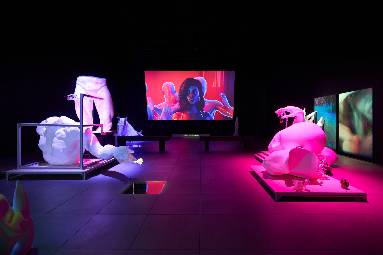 Bassam Issa Al-Sabah, THE MISSION IS THE END, THE END IS ALL I WANT! (2025). Installation view at FACT Liverpool. Photography by Rob Battersby.