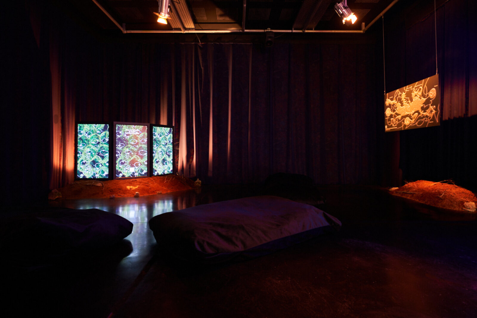 april forrest lin 林森, The Earthly Realm Is Out of Balance (2022). Installation view at FACT Liverpool. Photo by Rob Battersby