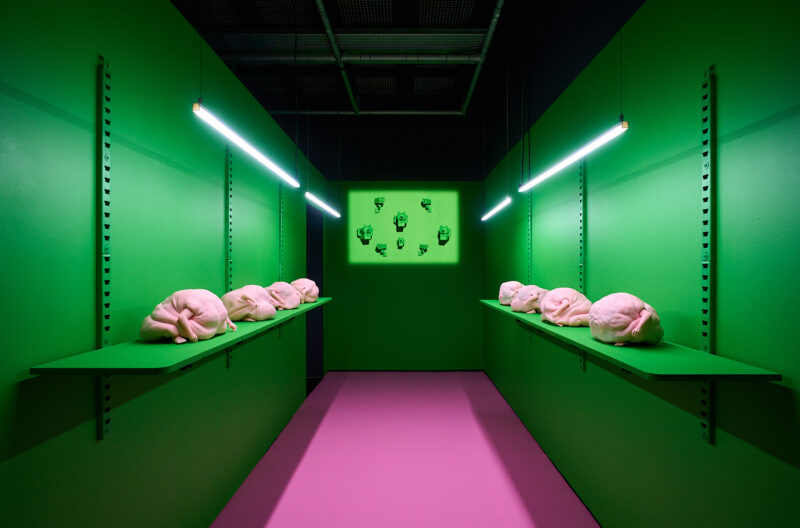 Mrs Luva-Luva, Tap Tap Tippety Tap (2026). Installation view as part of group exhibition BRB at FACT Liverpool. Photography by Rob Battersby.