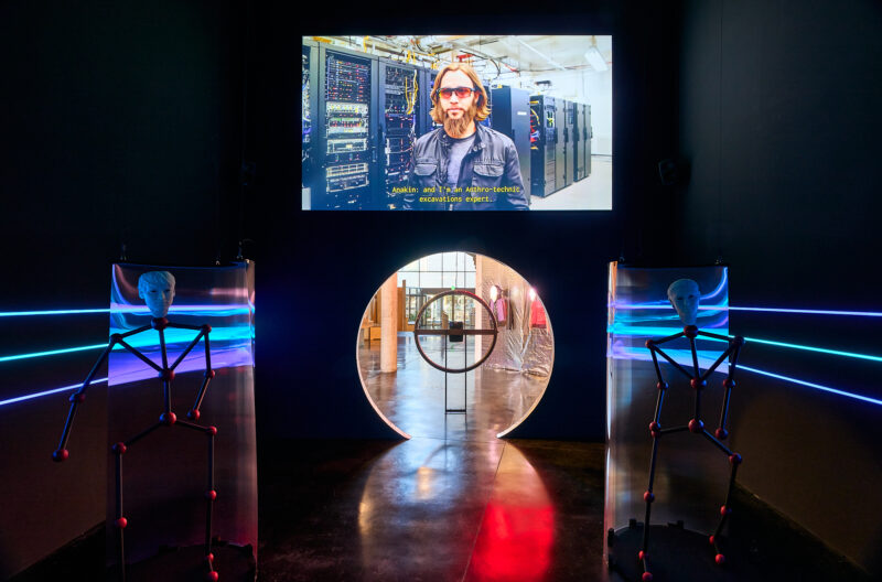 Nina Davies, MEET ME IN THE DIGITAL TWIN (2025). Installation view at FACT Liverpool. Photography by Rob Battersby.