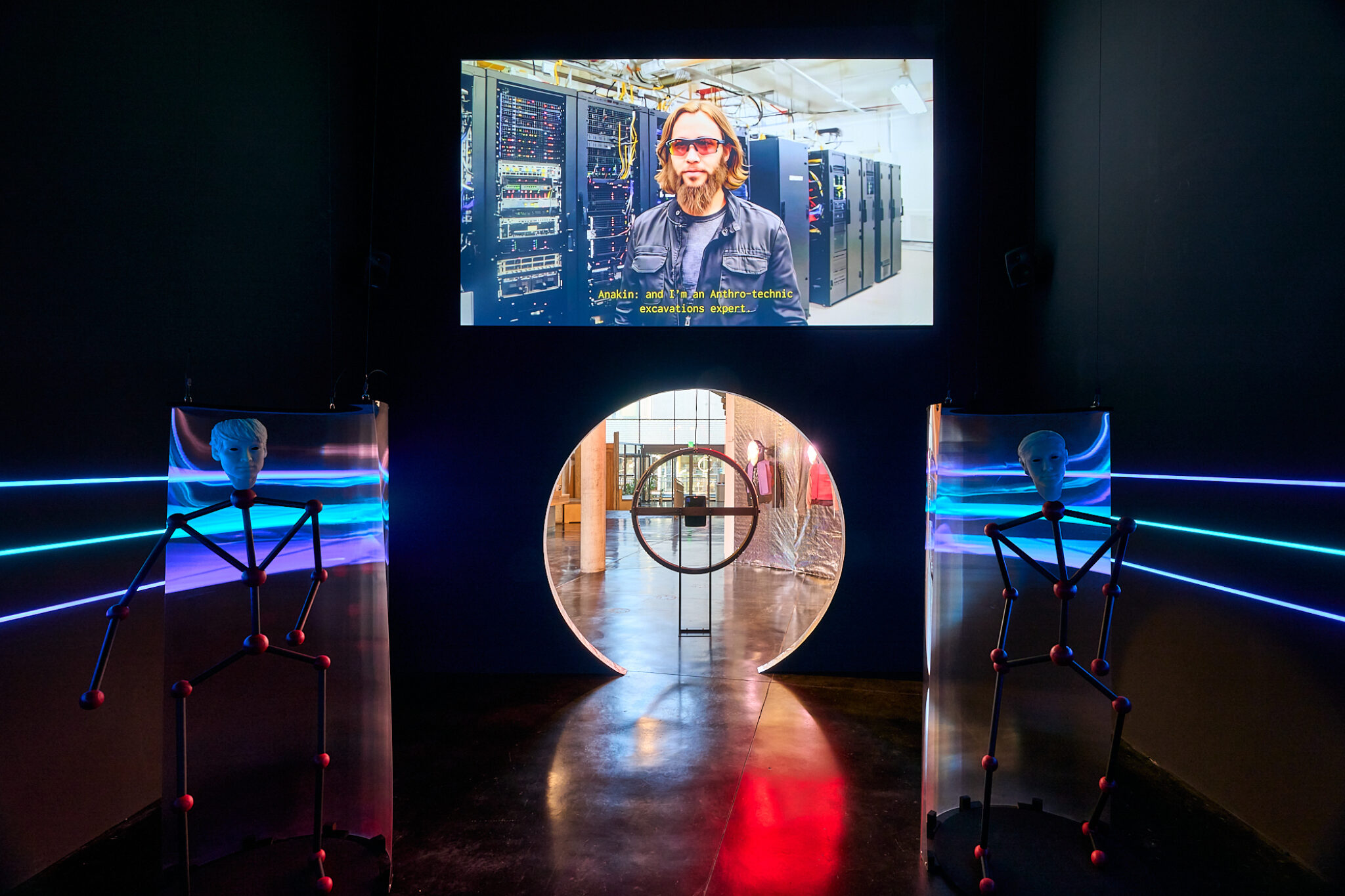 Nina Davies, MEET ME IN THE DIGITAL TWIN (2025). Installation view at FACT Liverpool. Photography by Rob Battersby.